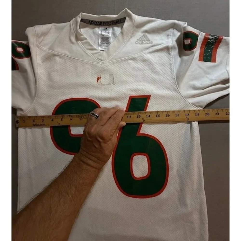 Adidas Miami Hurricanes‎ Acheampong #96 Football Jersey White Mens Size S